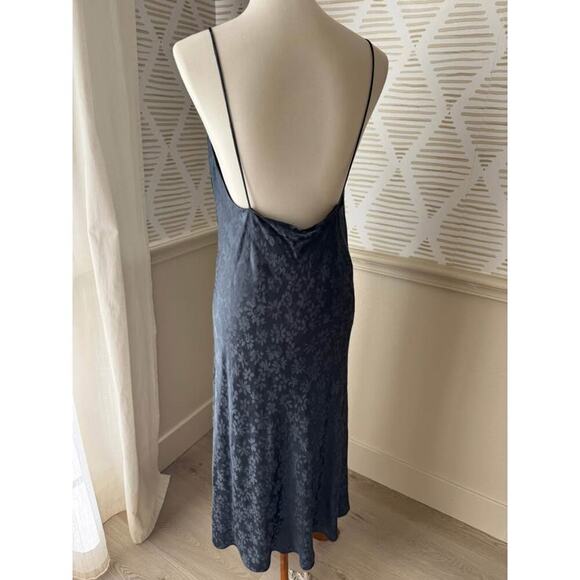 NWT rag & bone Women’s Size 12 Astrid Navy Floral Midi Slip Dress - Picture 4 of 8